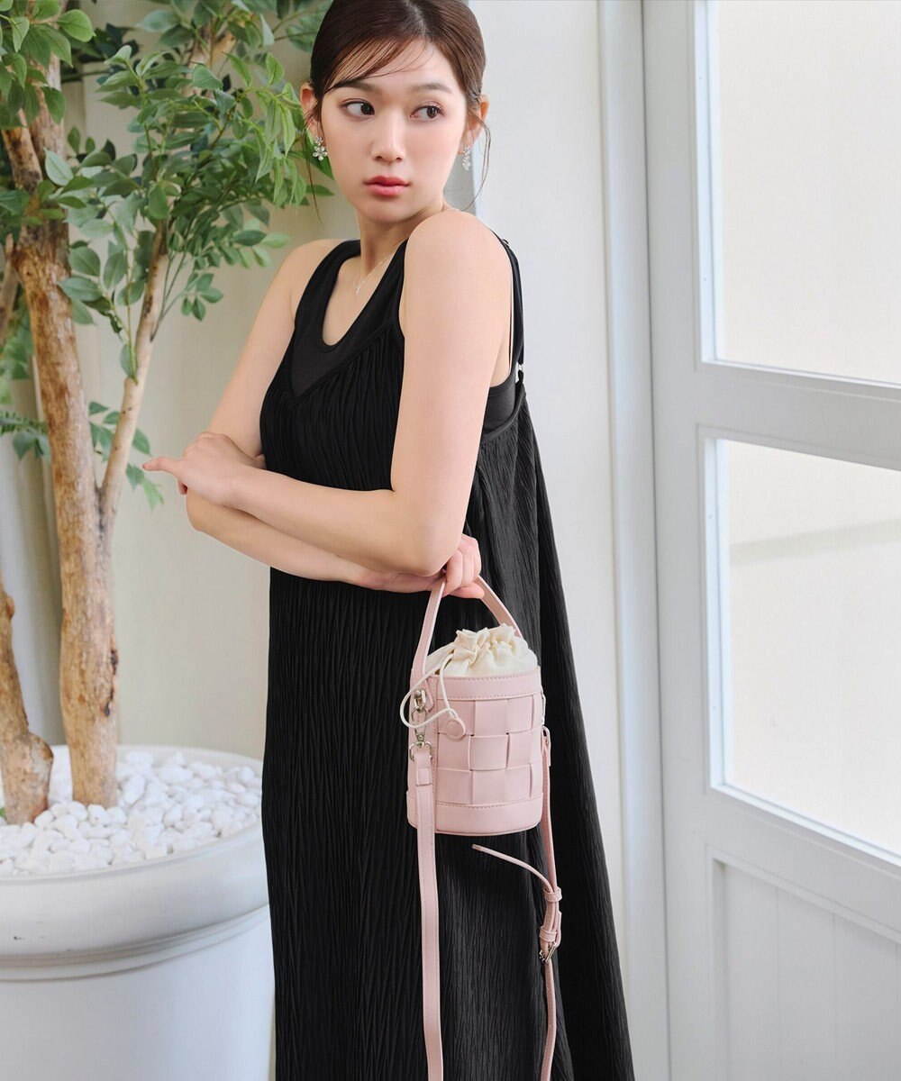 Tiaclasse 【2点セット・洗える】変形プリーツキャミワンピース＆Tシャツ 