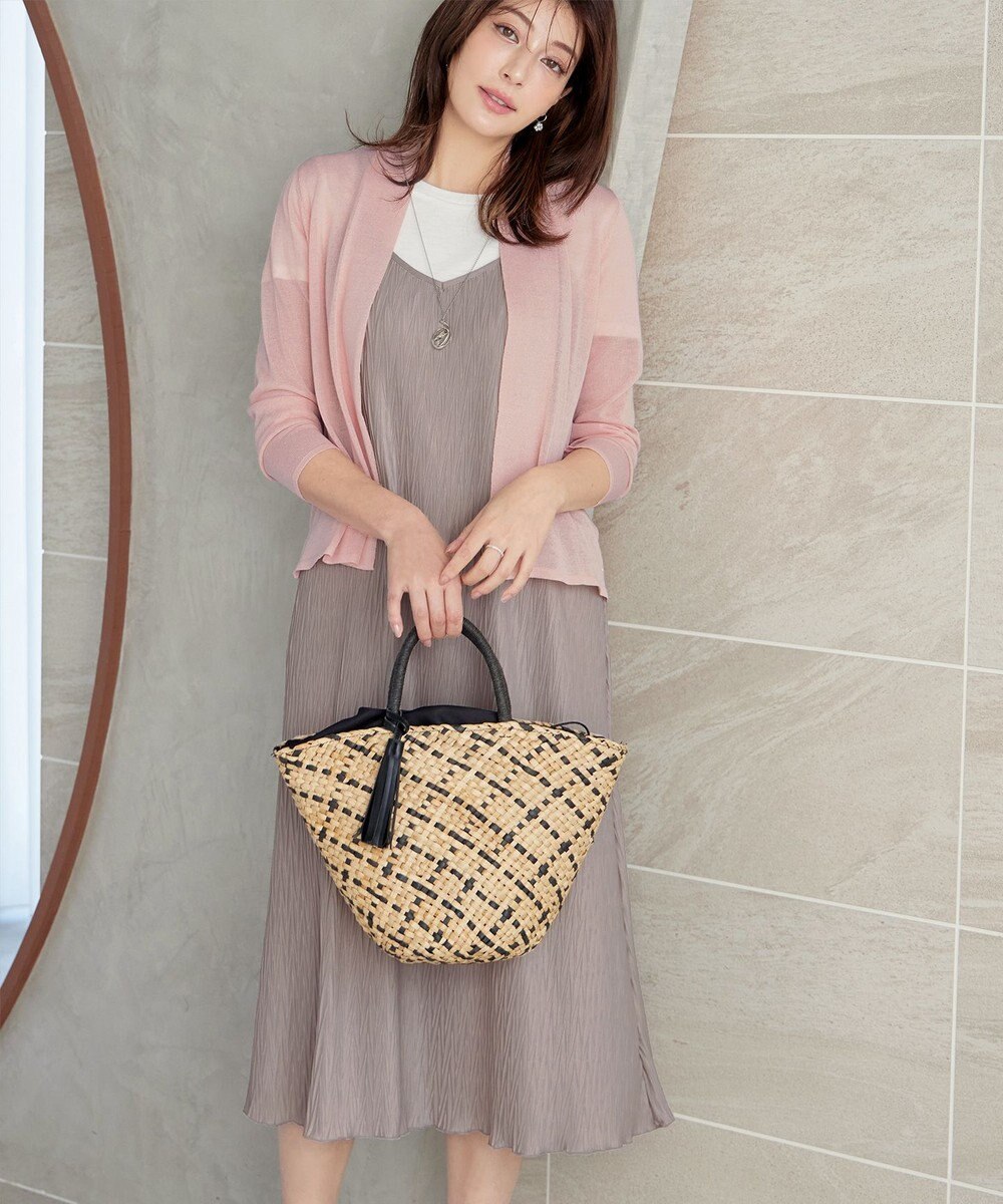 Tiaclasse 【2点セット・洗える】変形プリーツキャミワンピース＆Tシャツ 