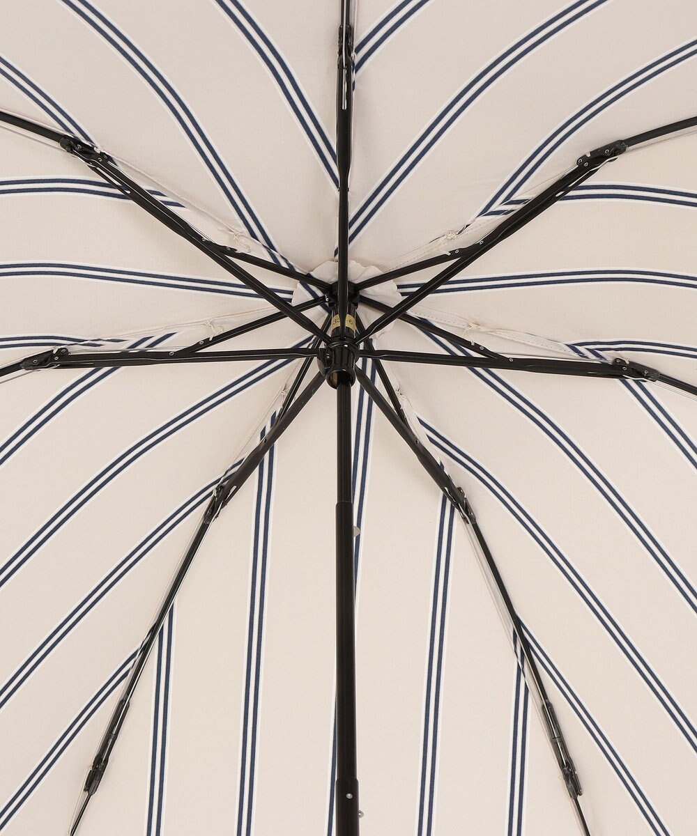 MOONBAT 【雨傘】ランバン オン ブルー(LANVIN en Bleu) リボンストライプ 折りたたみ傘  楽々開閉 クイックアーチ 