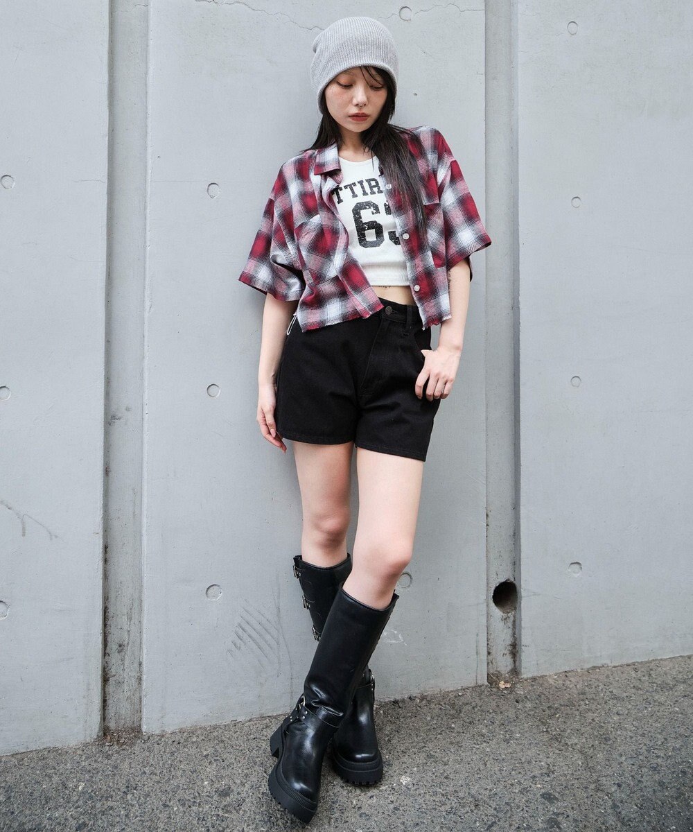 WEGO ショートチェックシャツ（S） 