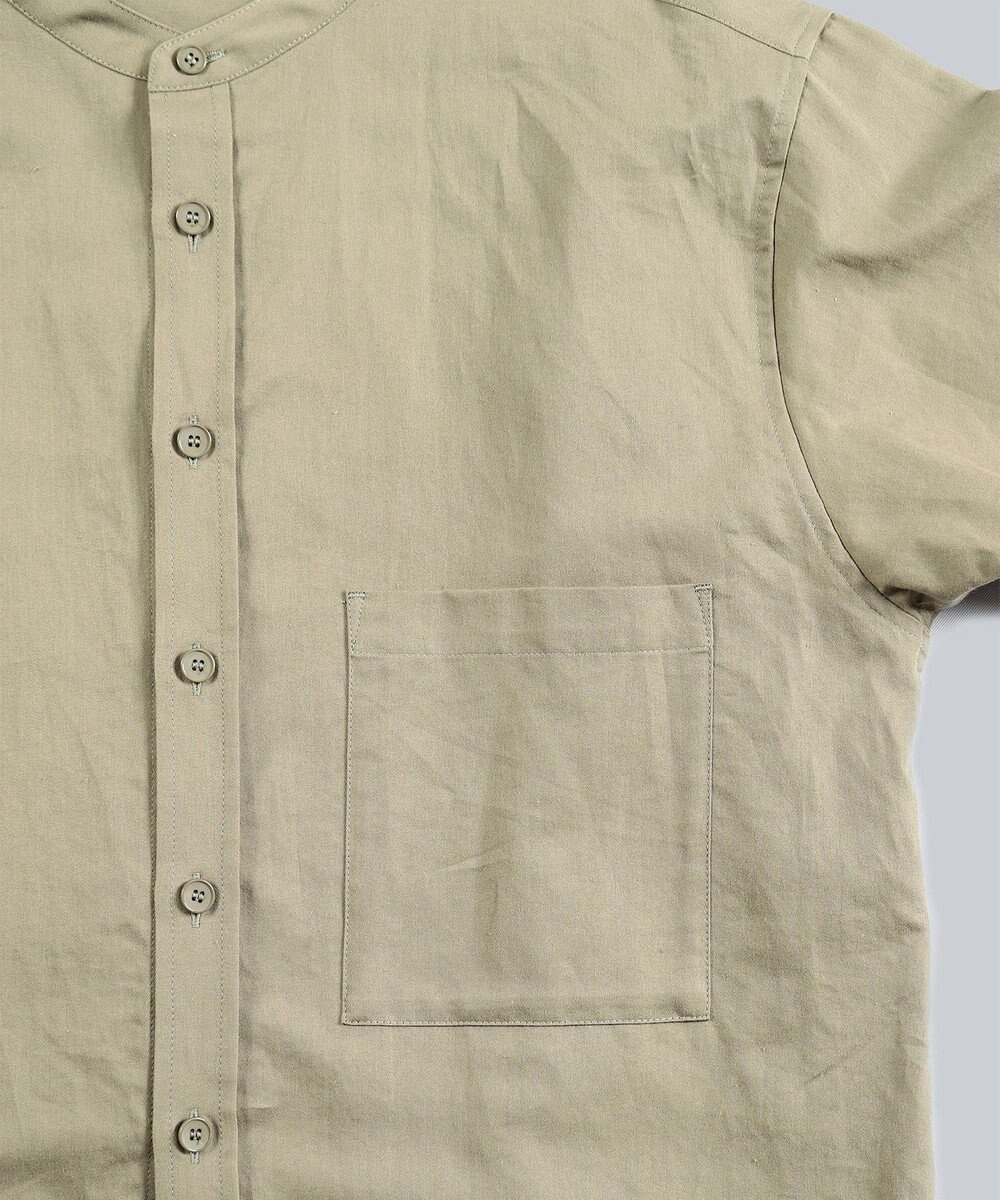 WHITE MAILS 【UNISEX】COTTON PAPER SOFT TWILL バンドカラーシャツ 
