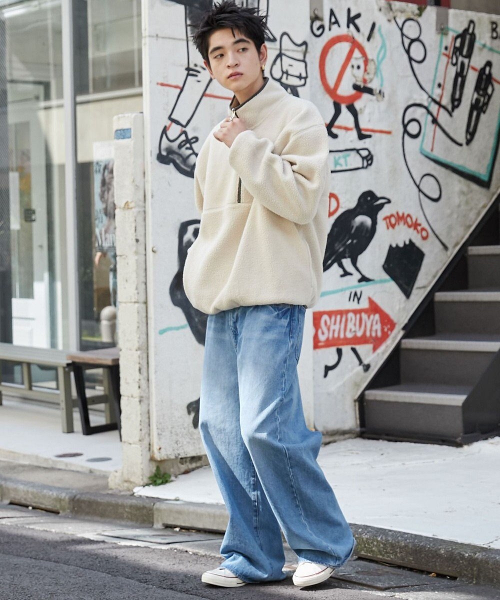 WEGO 【ユニセックス着用】フリース　ハーフZIPプルオーバー 