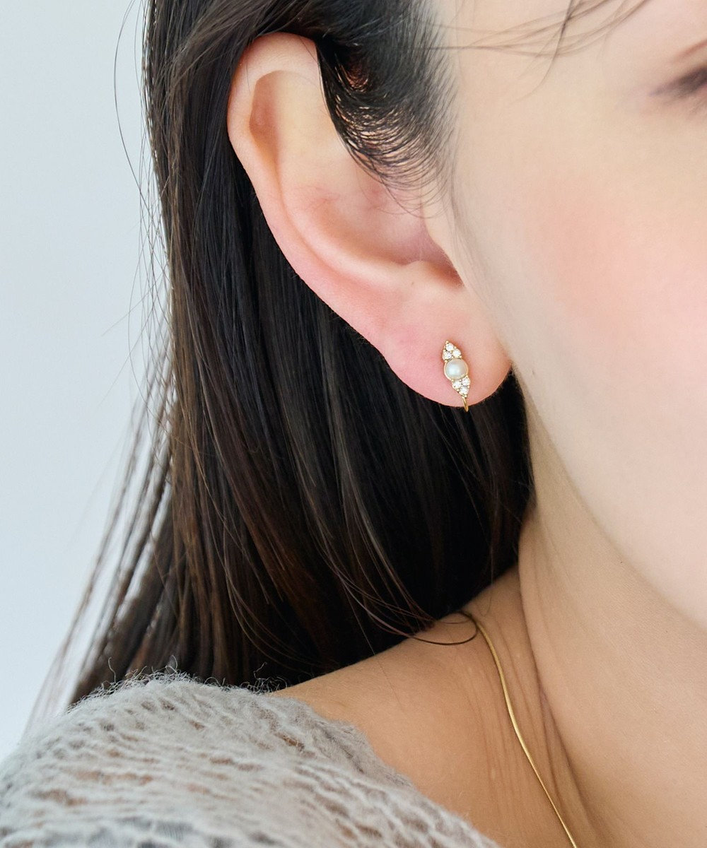 Phoebe 〈痛くないシリーズ/金属アレルギー対応〉クイーンパールビジューライトフィットイヤリング/ニッケルフリー 