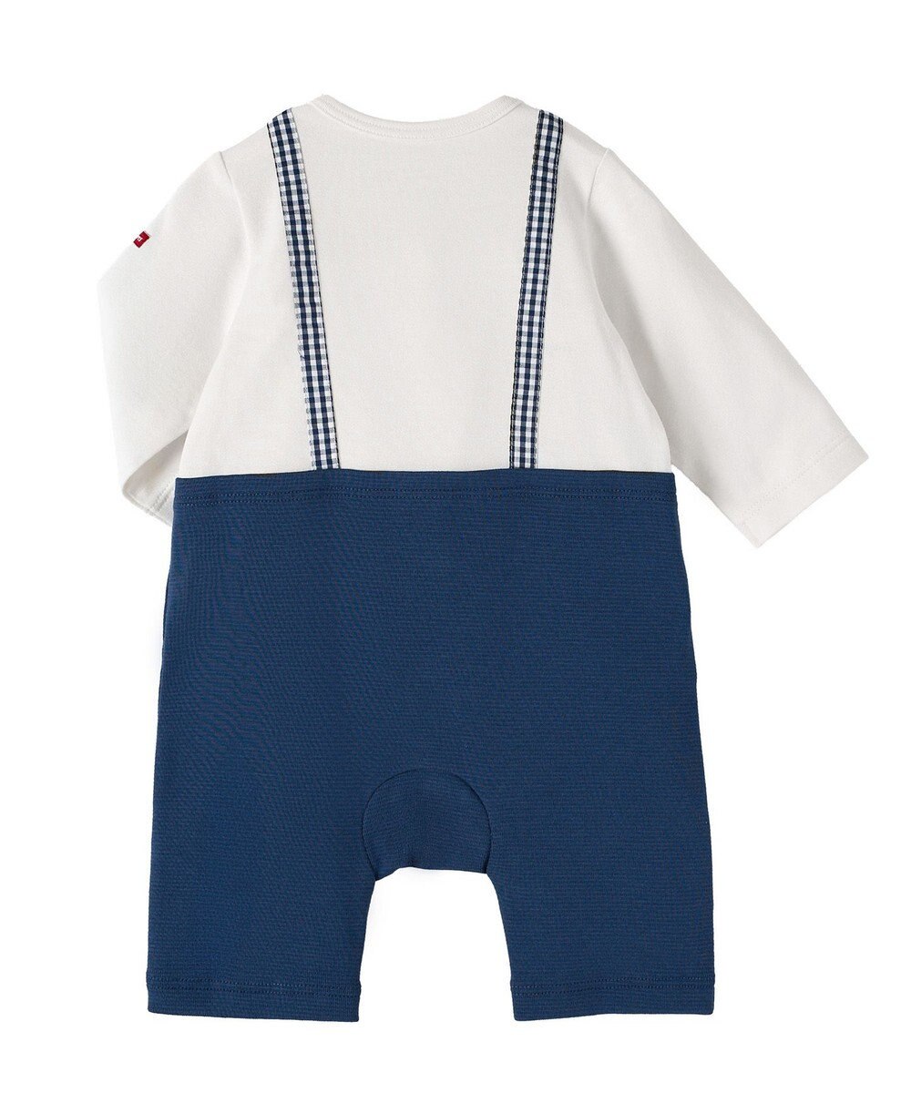 MIKI HOUSE HOT BISCUITS 【70-80cm】蝶ネクタイ＆サスペンダー 7分丈カバーオール 