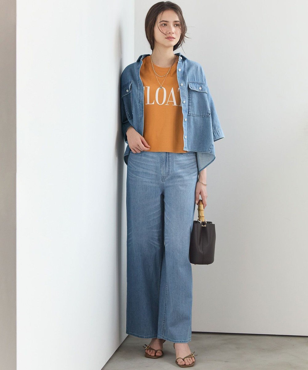 23区 【SLOW/一部店舗限定】LIGHT DENIM クロップド シャツ 