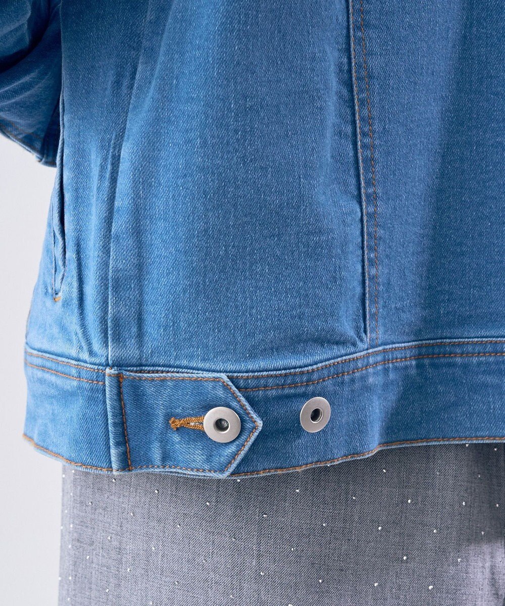 YECCA VECCA ノーカラーストレッチGジャン 