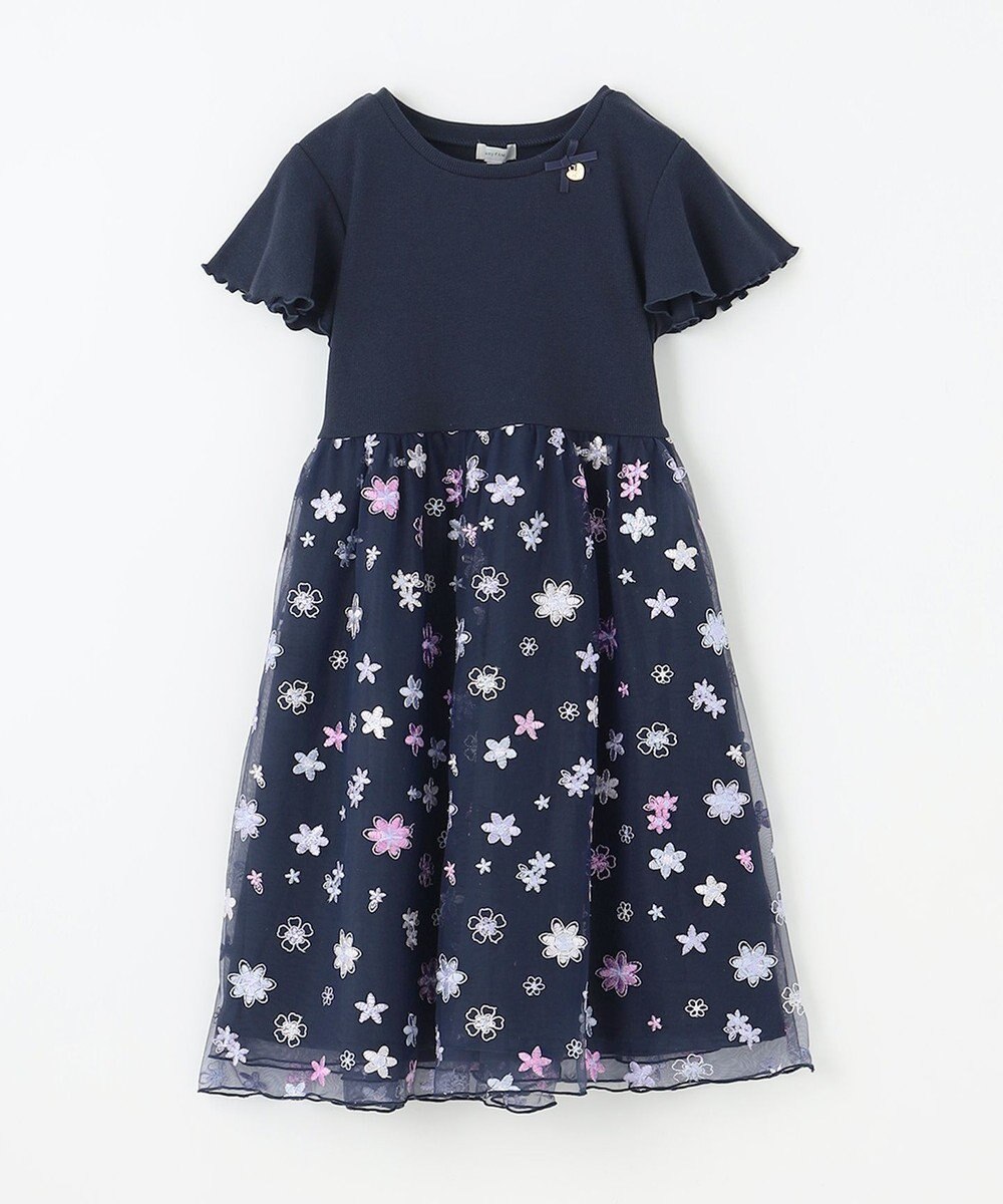 ANY KIDS 刺繍チュールワンピース 