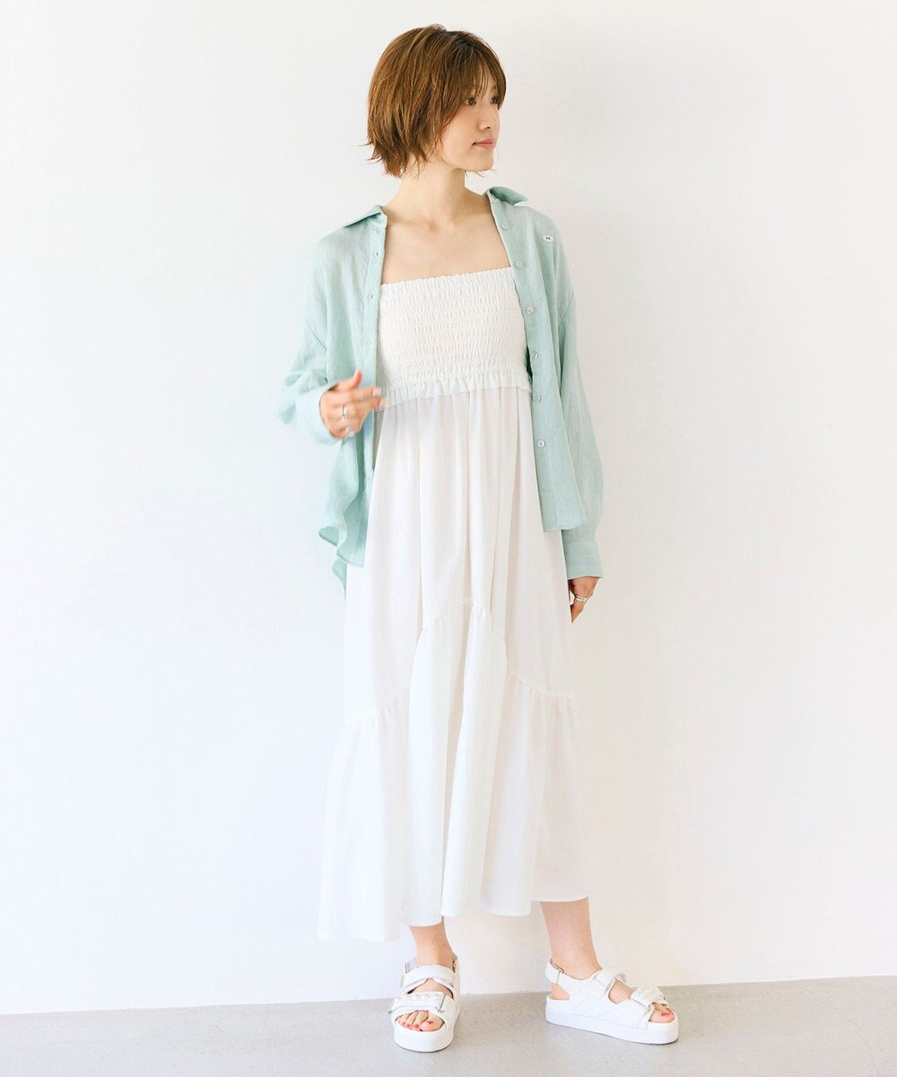 Feroux シャーリングデザイン 3WAYキャミドレス 