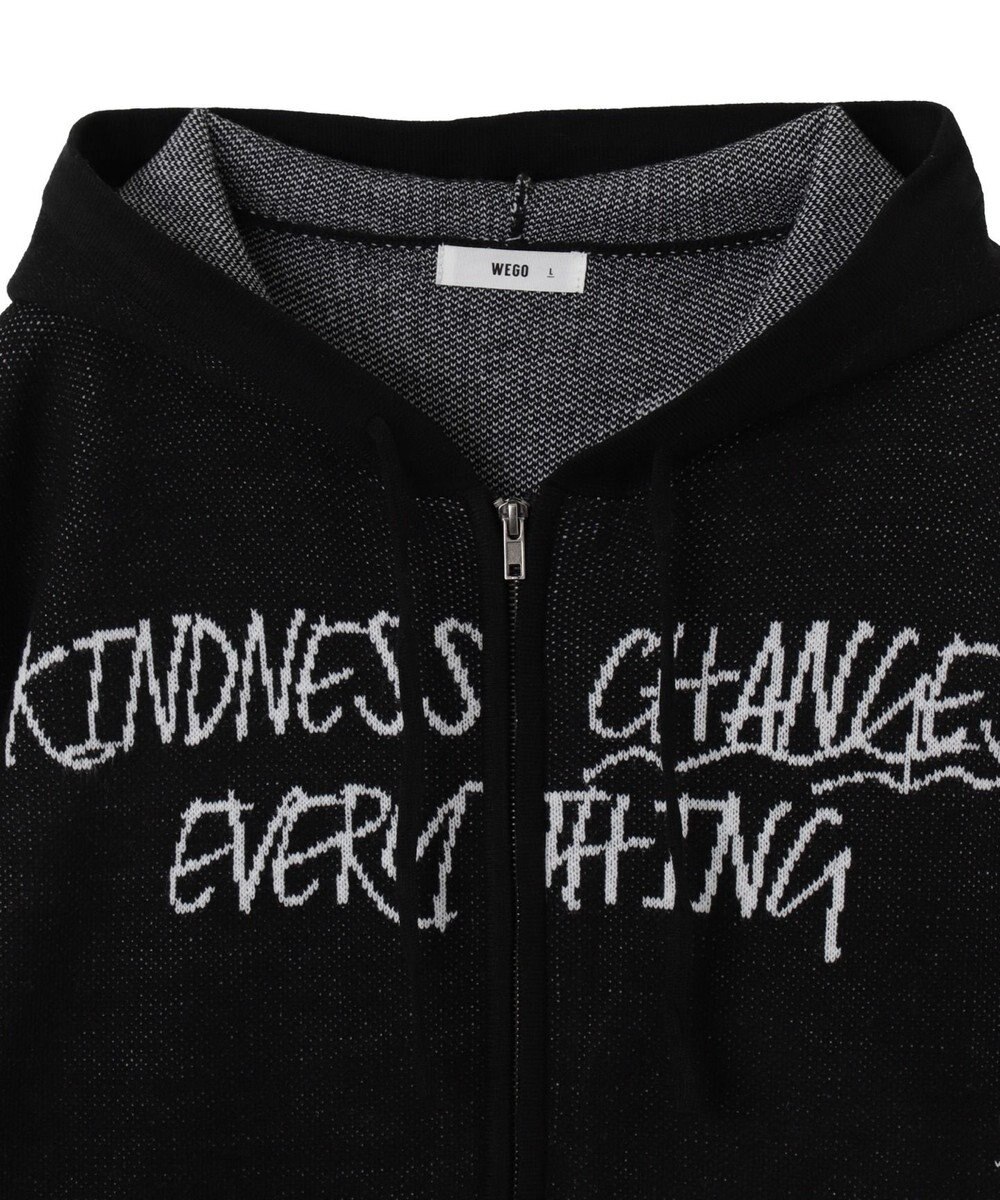 WEGO ジャガードグラフィックニットZIPパーカー 
