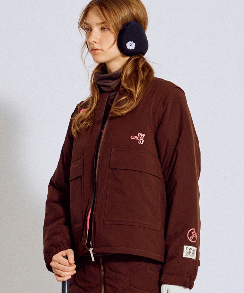 PW CIRCULUS 【撥水加工 / ストレッチ】【WOMEN】デタッチャブルキルティング中綿ブルゾン ゴルフウェア レディース 