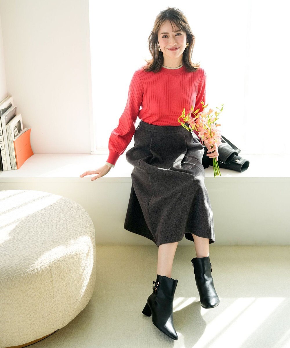 ANY SIS S 【WEB・一部店舗限定】ダブルカラー ニット 