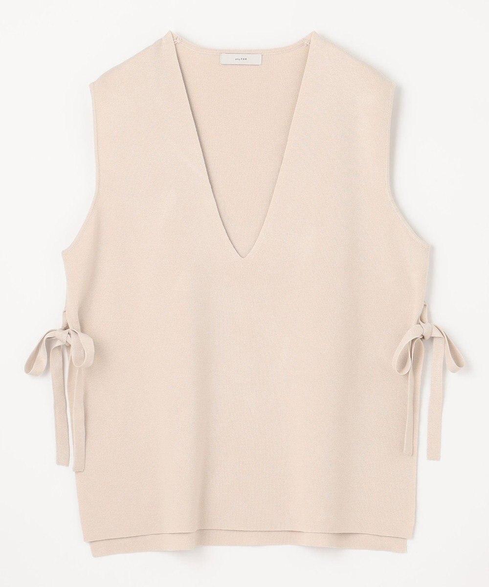 ANY L 【洗濯機可】サイドリボン ニットベスト 