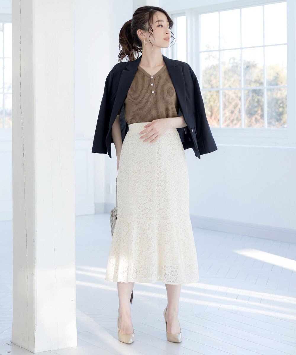 Tiaclasse 【洗える】ボタンニットトップス 