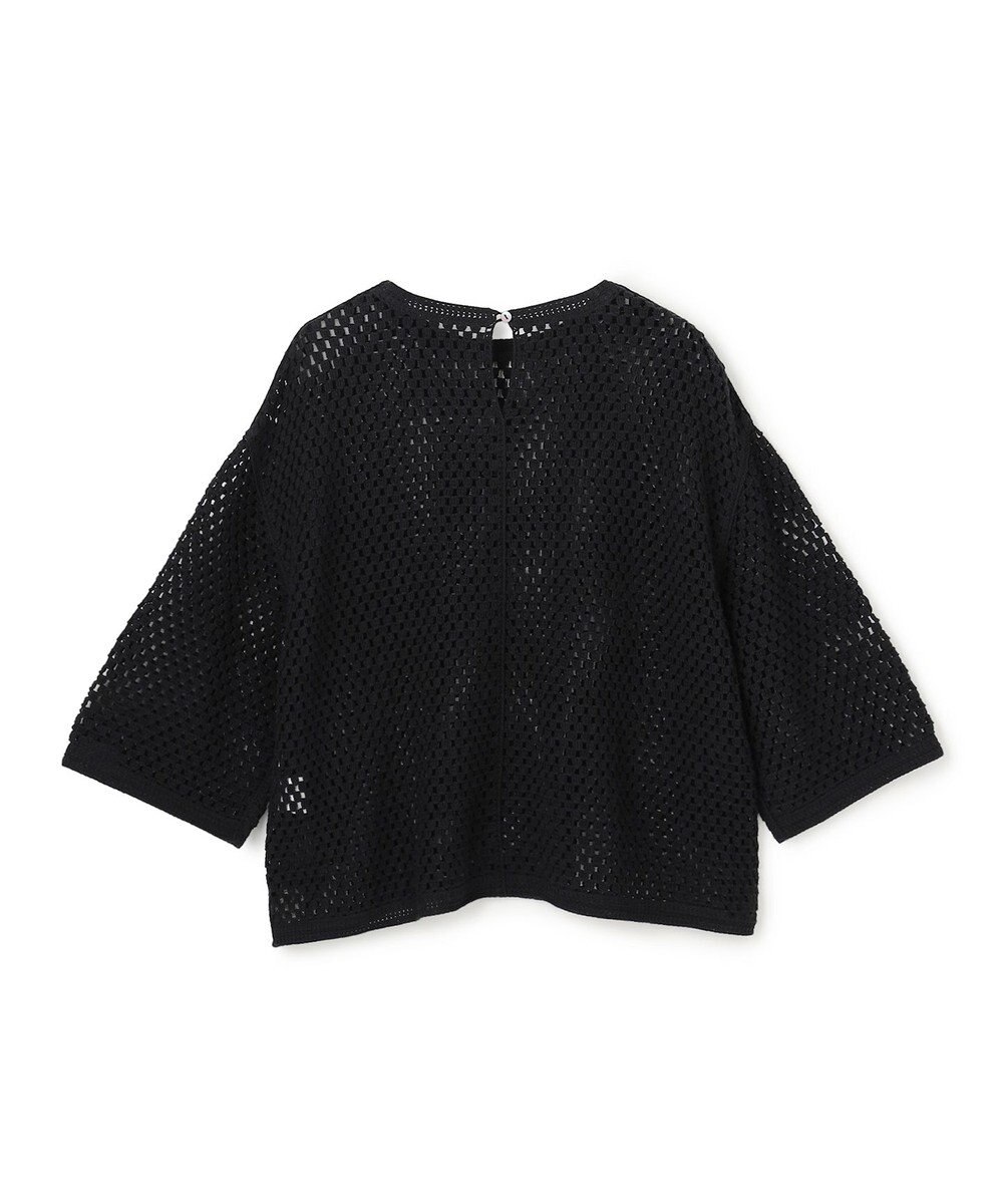 UNFILO L クロシェレースニット ハーフスリーブ プルオーバー 