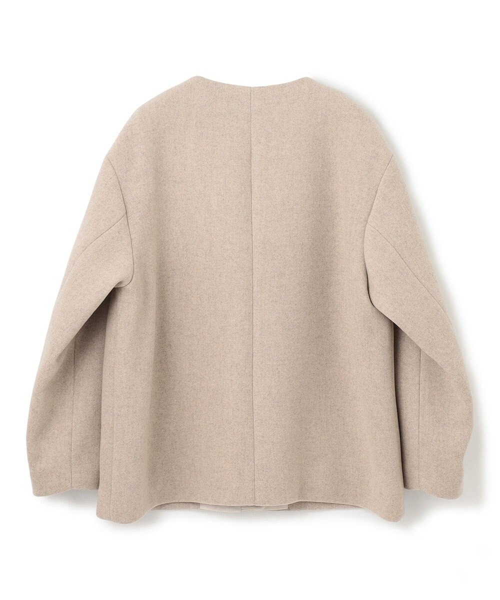 UNFILO L ウールブレンド ノーカラーコート 