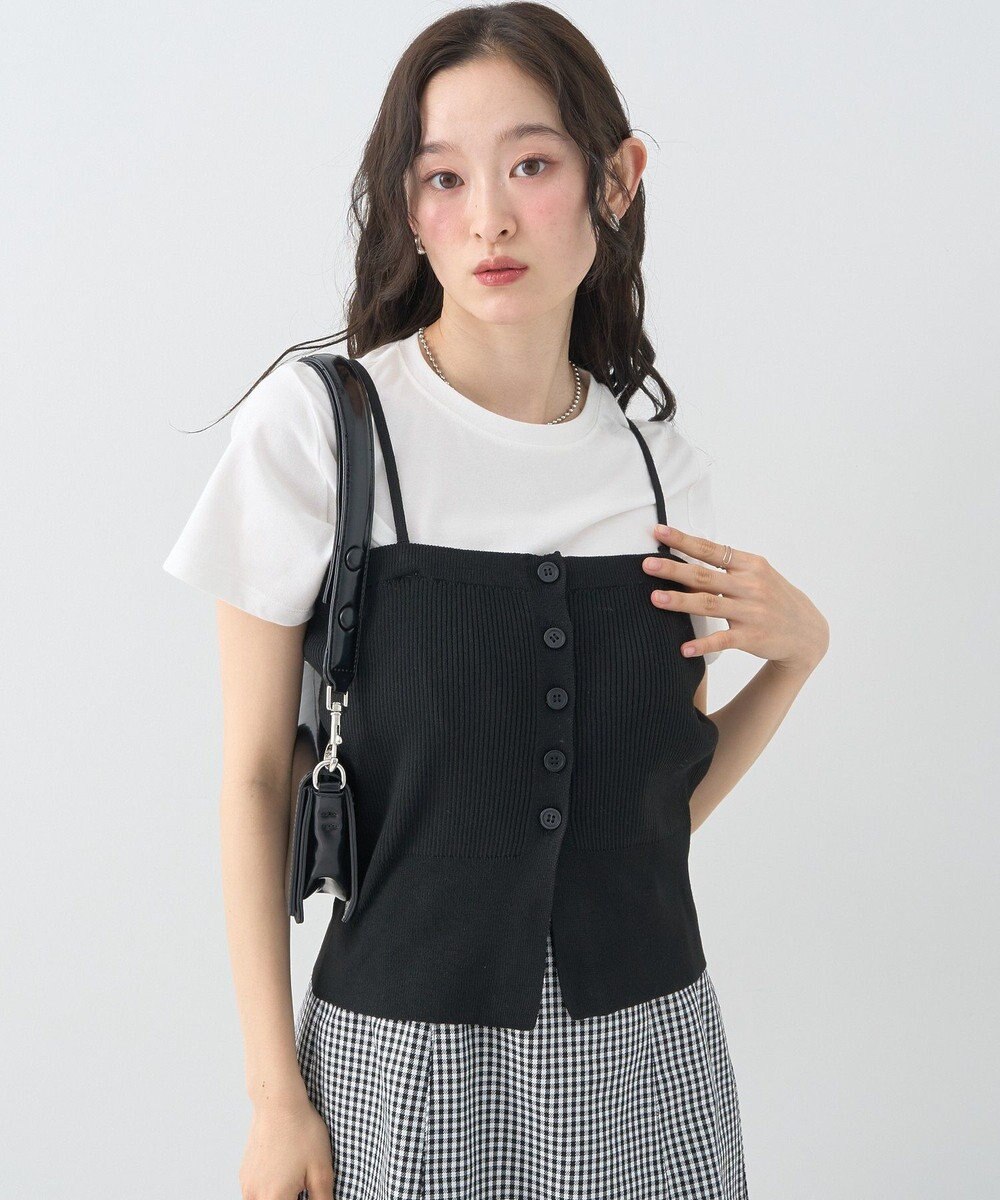 earth music&ecology ＳＥＴ２点コンパクトＴＥＥ＋マルチｗａｙニットビスチ 