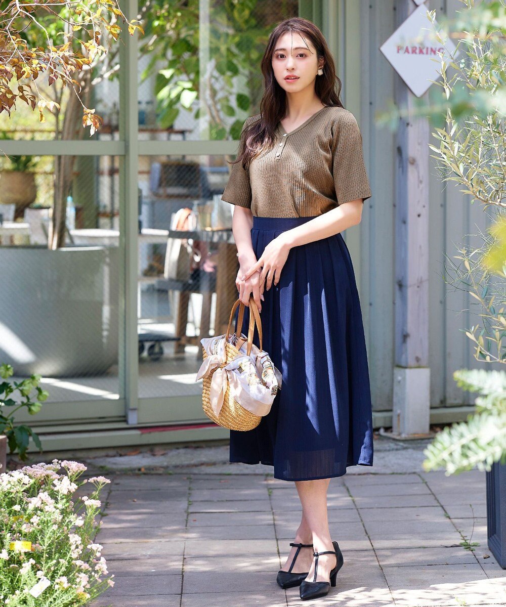 Tiaclasse 【洗える】ボタンニットトップス 