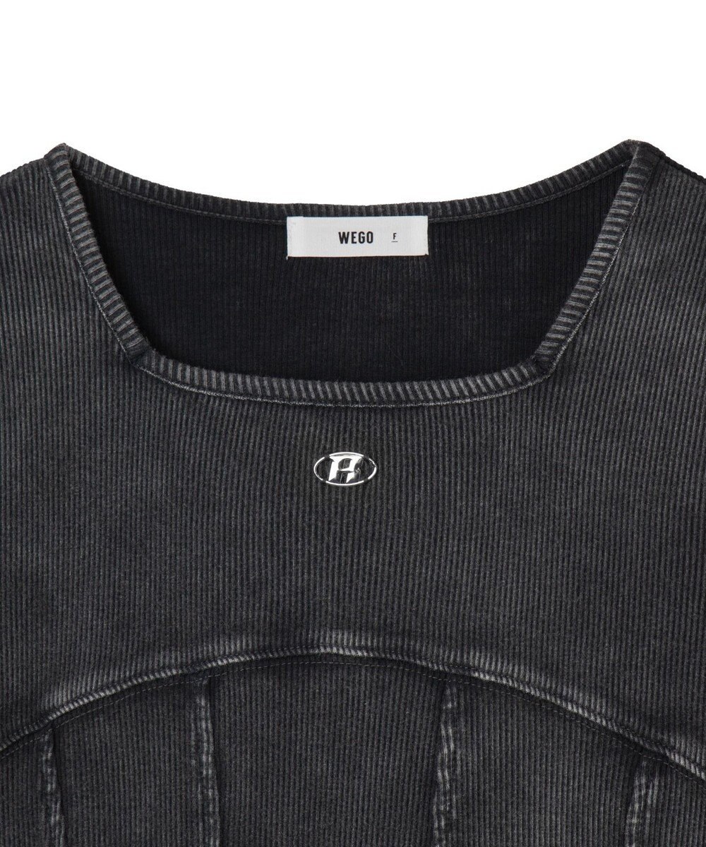 WEGO ヴィンテージウォッシュコルセットデザイントップス 