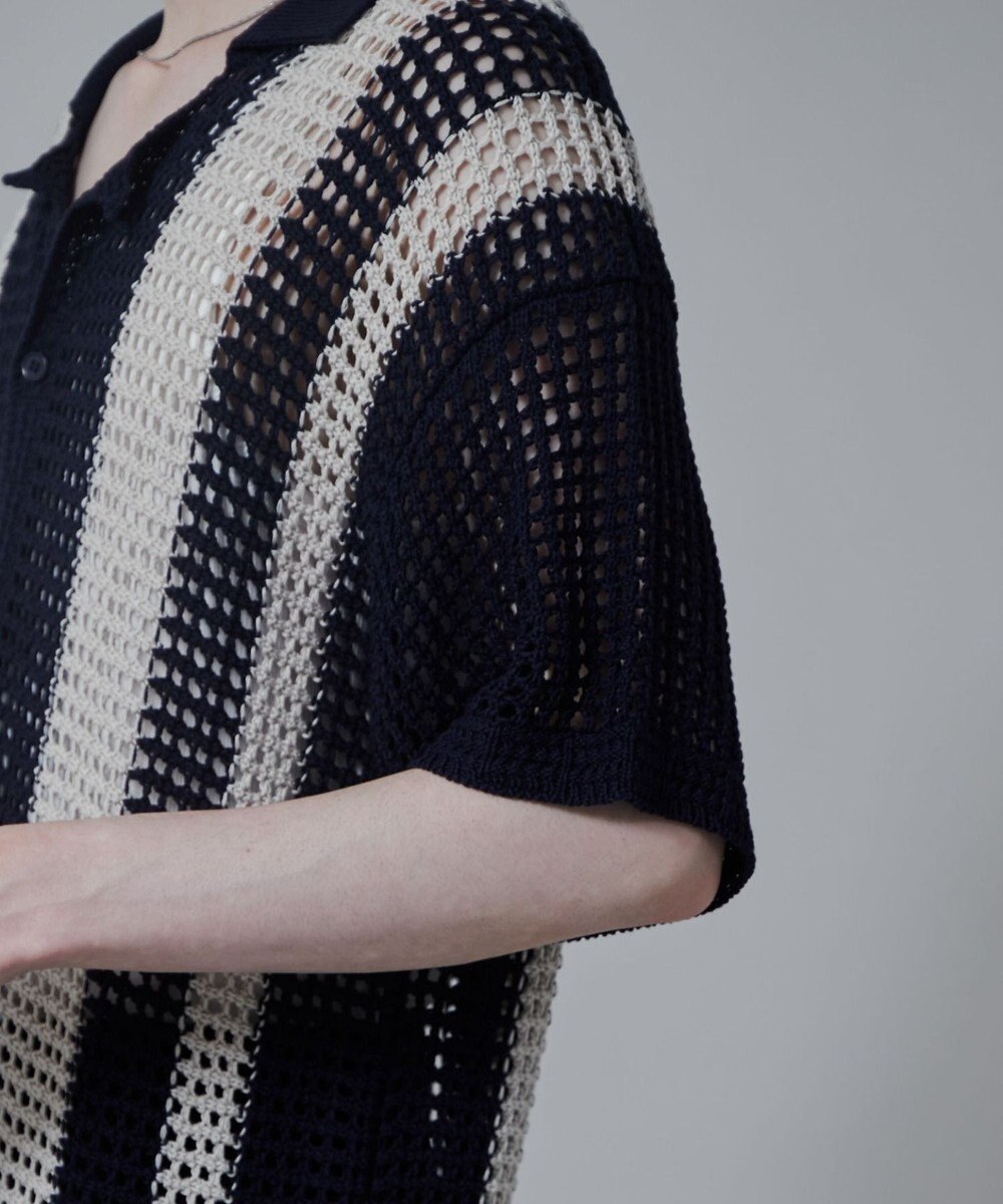 WEGO マルチストライプニットシャツ（S） 