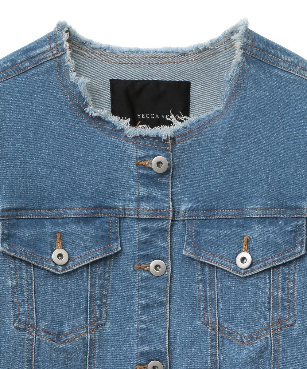 YECCA VECCA ノーカラーストレッチGジャン 