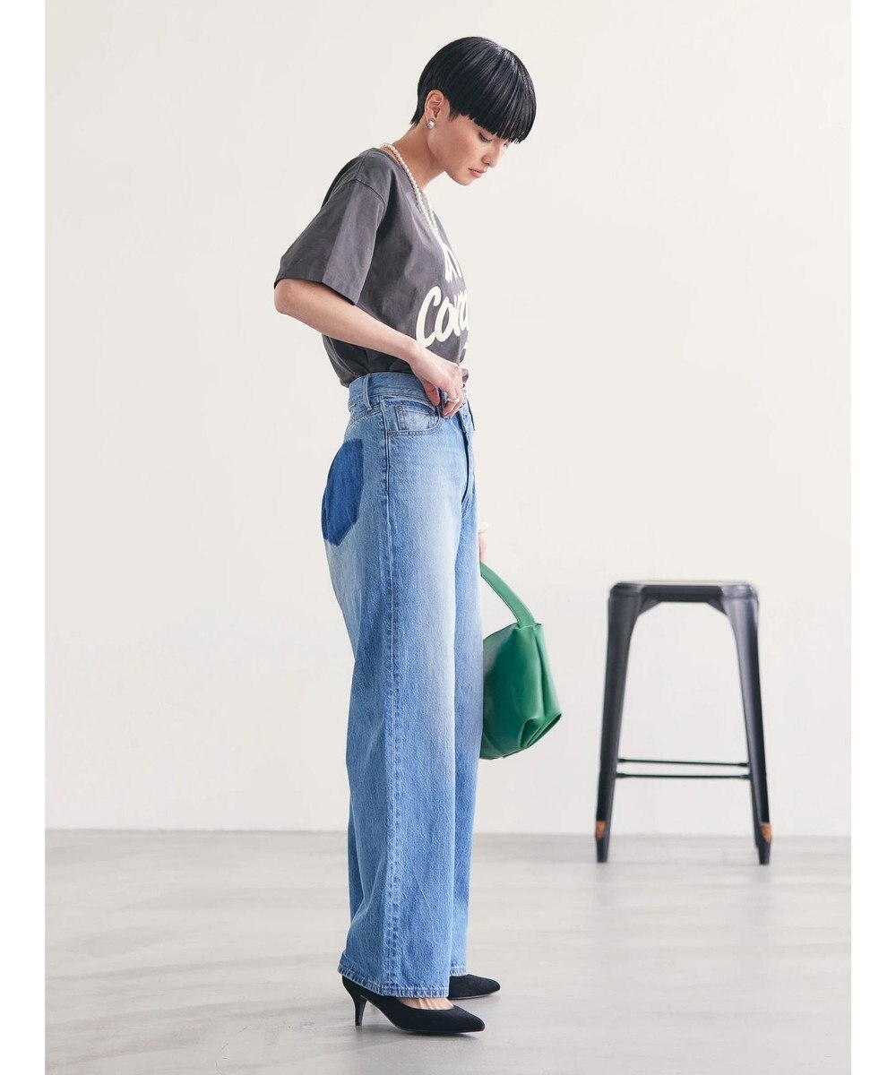 AMERICAN HOLIC アシンメトリーデニムワイドパンツ 