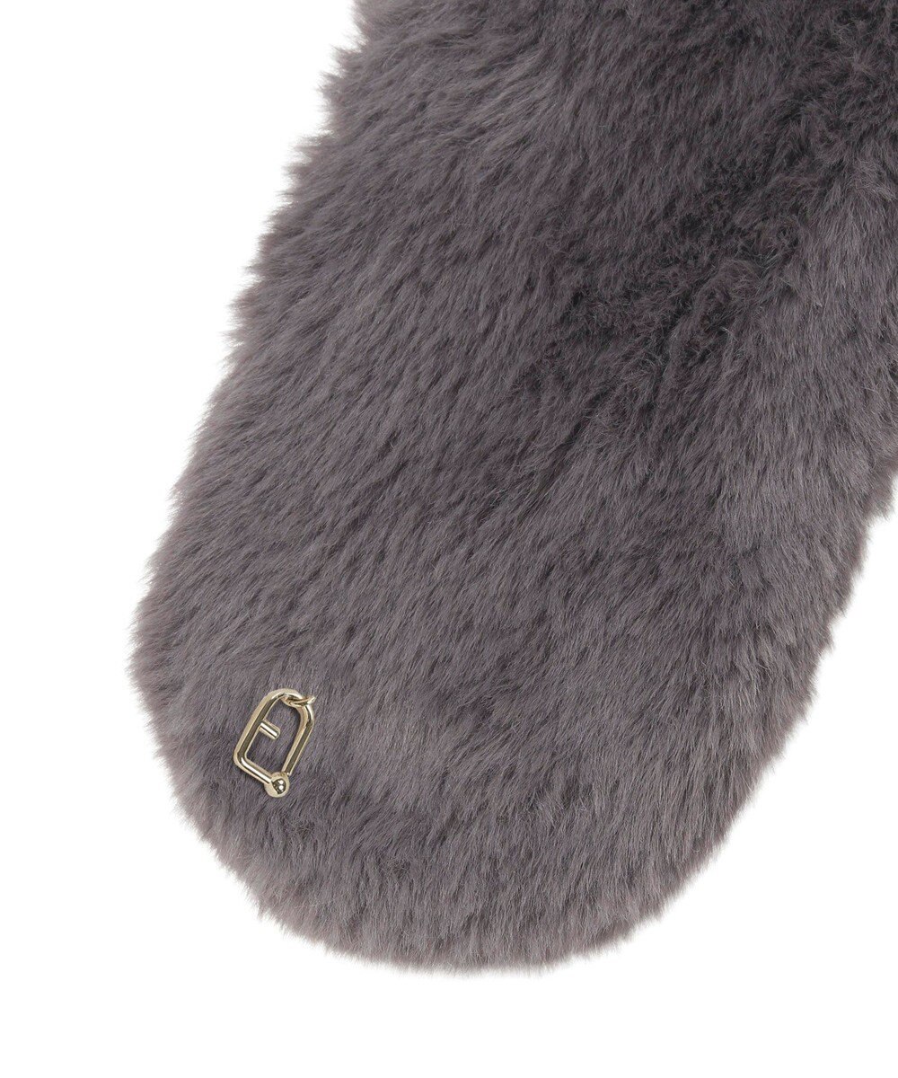 MOONBAT FURLA（フルラ）プチリボンマフラー  アーチロゴ フェイクファー 