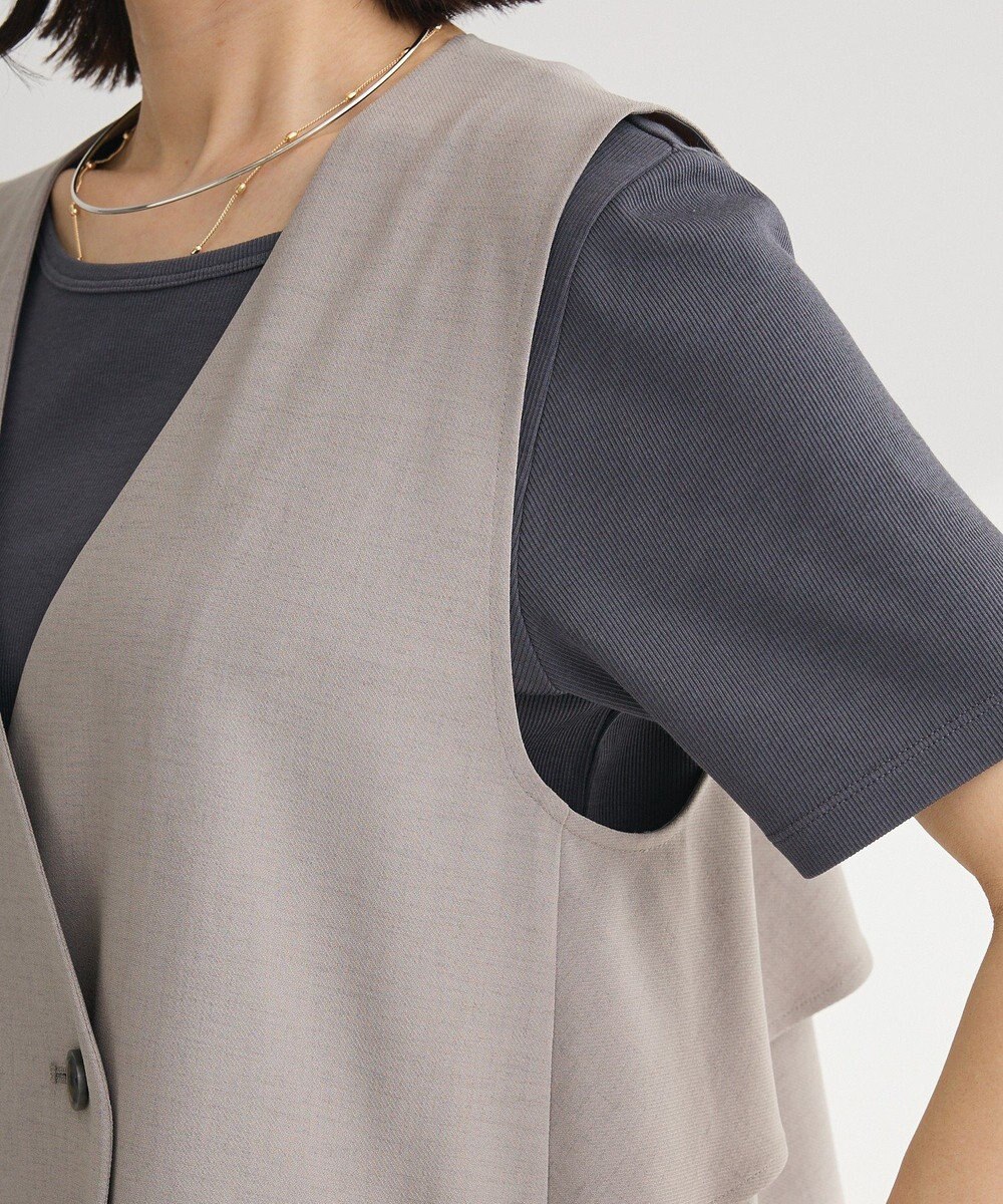 Green Parks イージーケアバックフリルジレ 