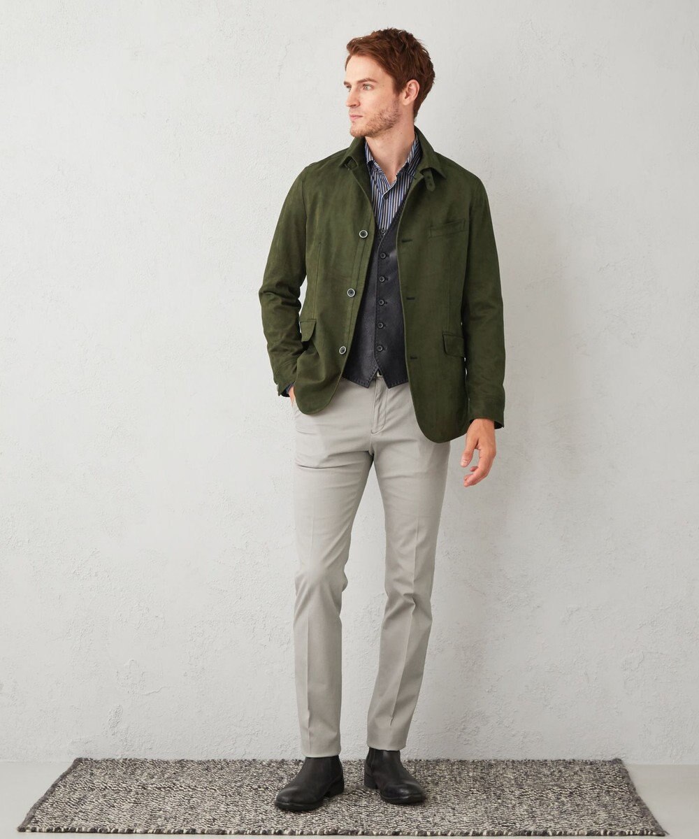 JOSEPH ABBOUD 【ウエストも伸びる】オーガニックストレッチピケ パンツ 