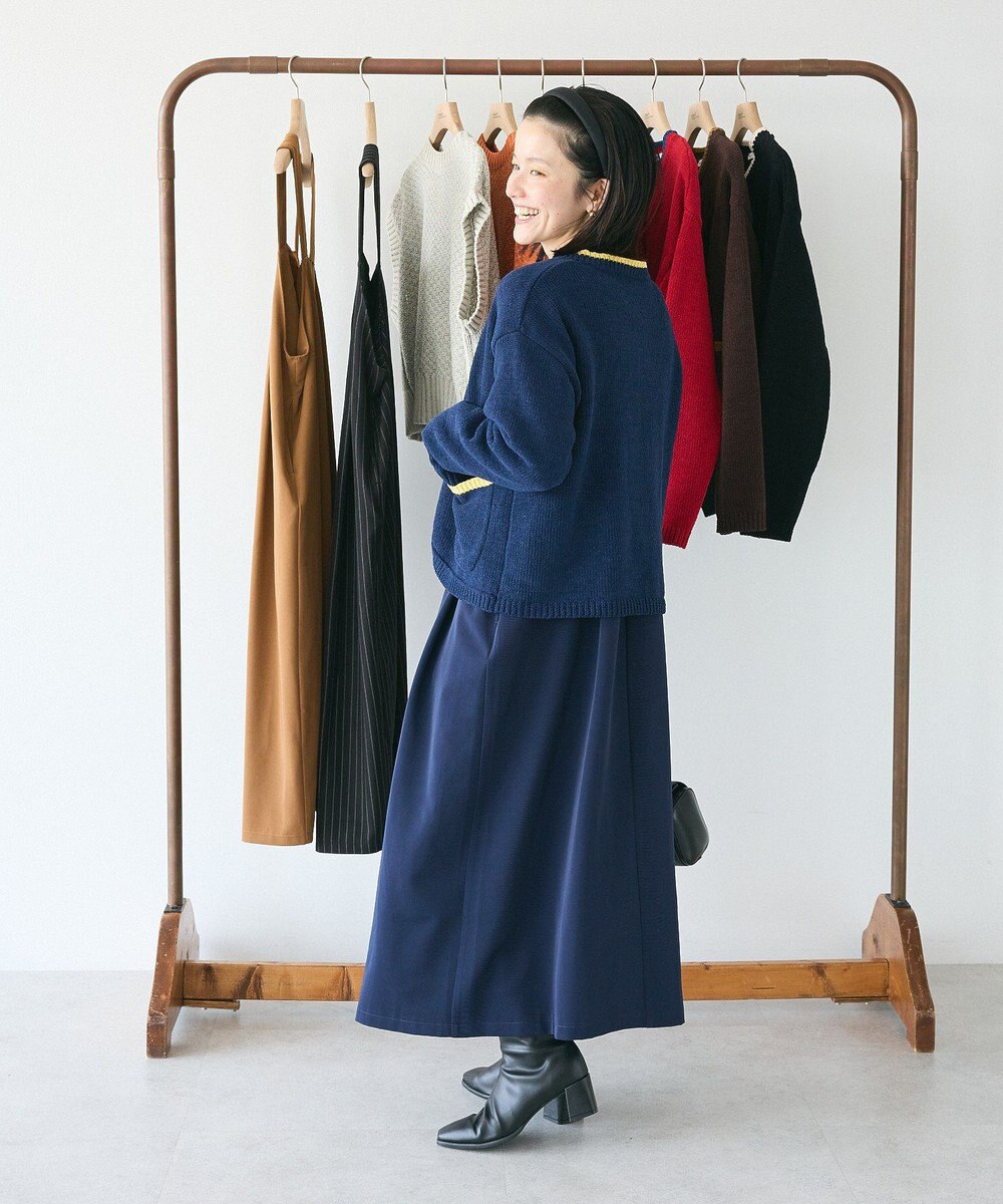 CRAFT STANDARD BOUTIQUE キナリノコラボ/洗える配色モールニットカーディガン/24AW 
