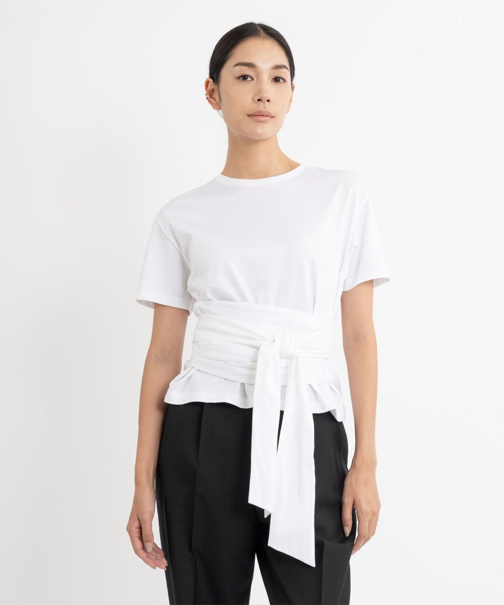 23区 L 【エステータ】スーピマシングルジャージー サッシュデザイン カットソー 