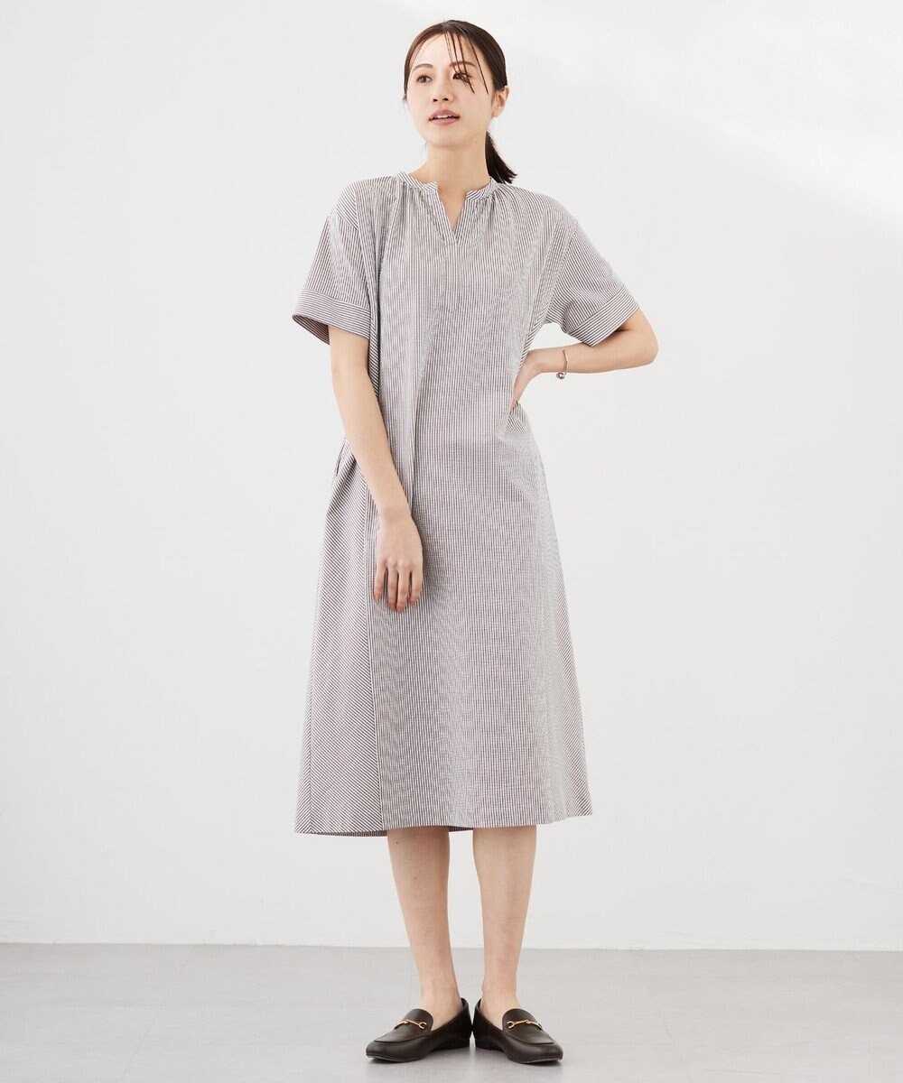 J.PRESS LADIES L 【洗える・抗菌消臭・吸水速乾】サッカージャージー ワンピース 