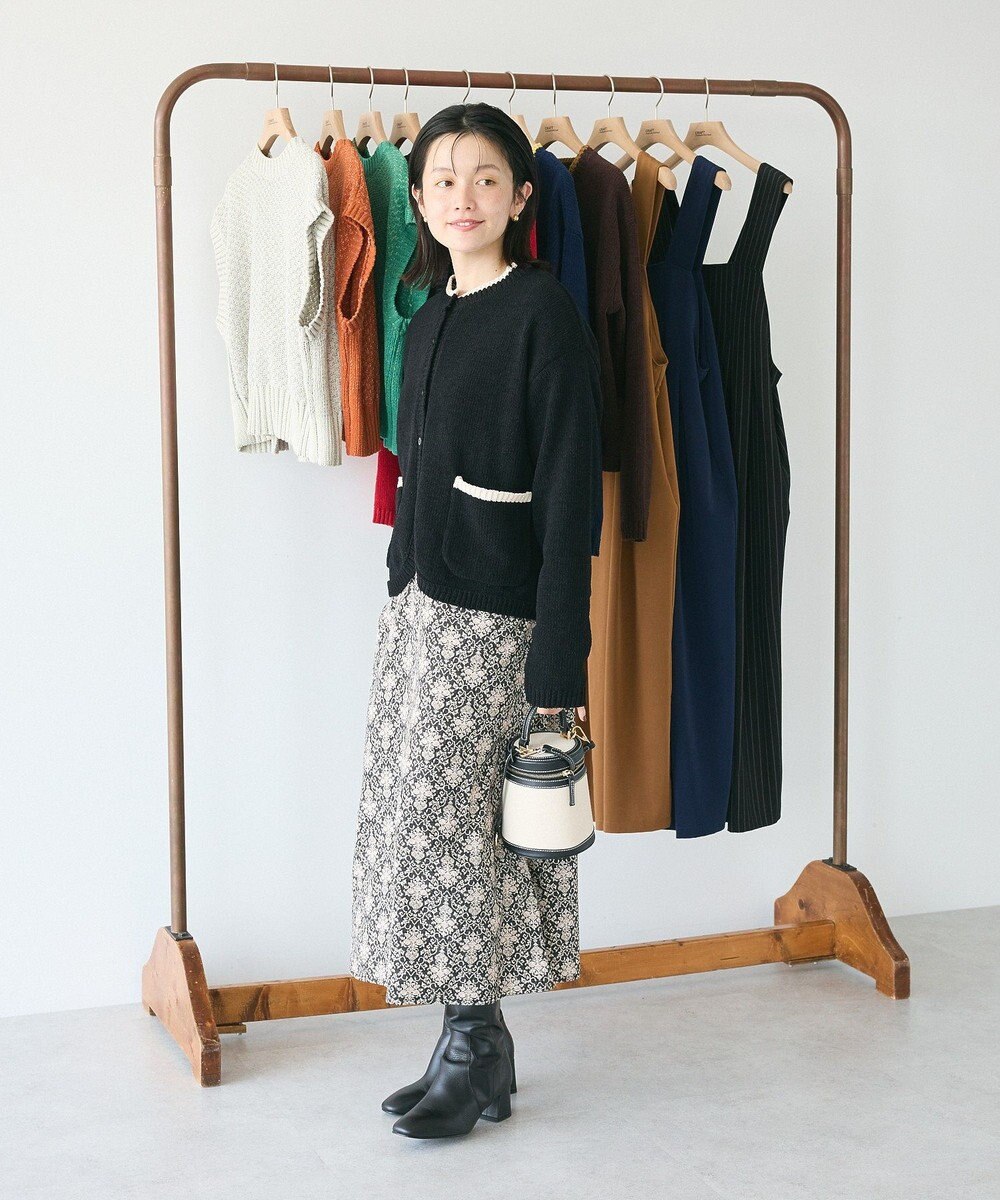 CRAFT STANDARD BOUTIQUE キナリノコラボ/洗える配色モールニットカーディガン/24AW 