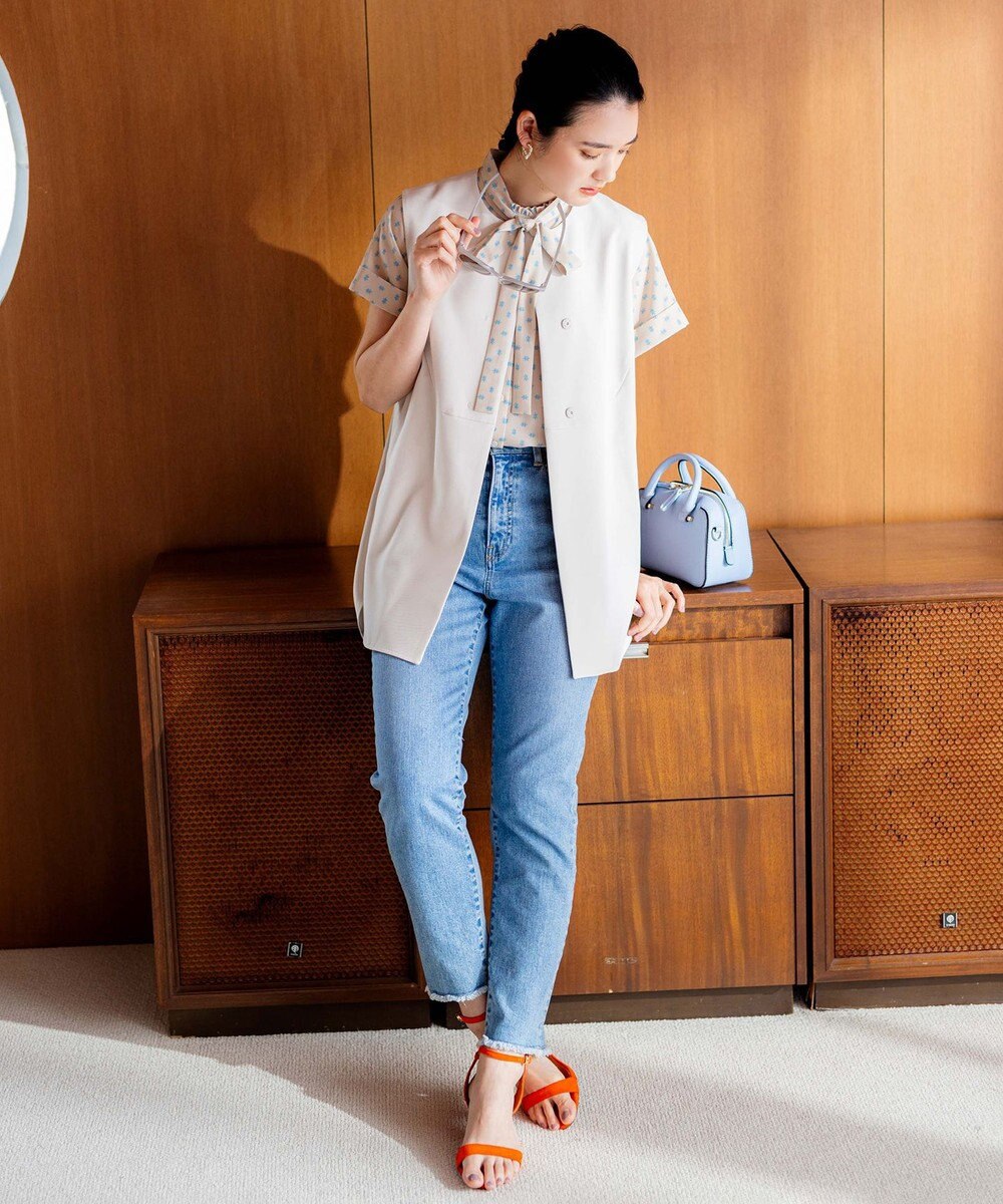 組曲 S 【セットアップ対応可】モノグラムプリント2WAYブラウス 