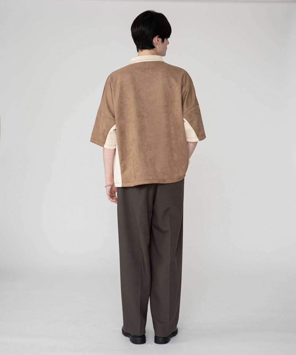 WEGO 【ユニセックス着用ITEM/MLサイズ展開】フェイクスウェードドルマンハーフZIPT（SS） 