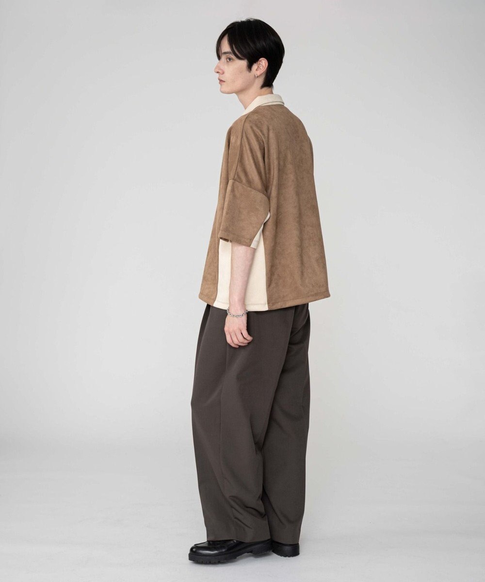 WEGO 【ユニセックス着用ITEM/MLサイズ展開】フェイクスウェードドルマンハーフZIPT（SS） 