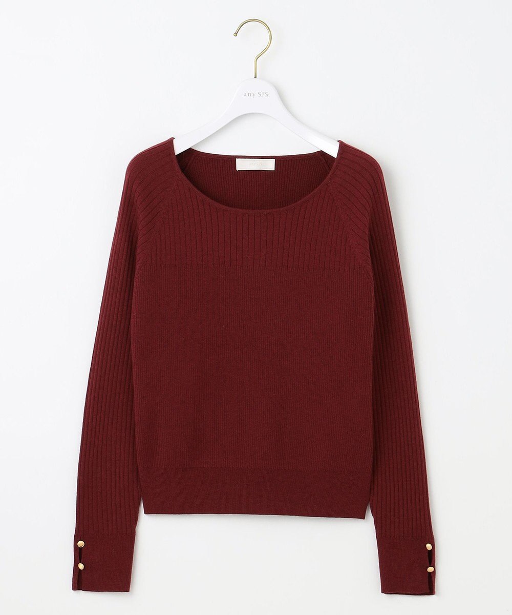 ANY SIS 【ウールブレンドシリーズ】ベースネックリブコンビ ニット 