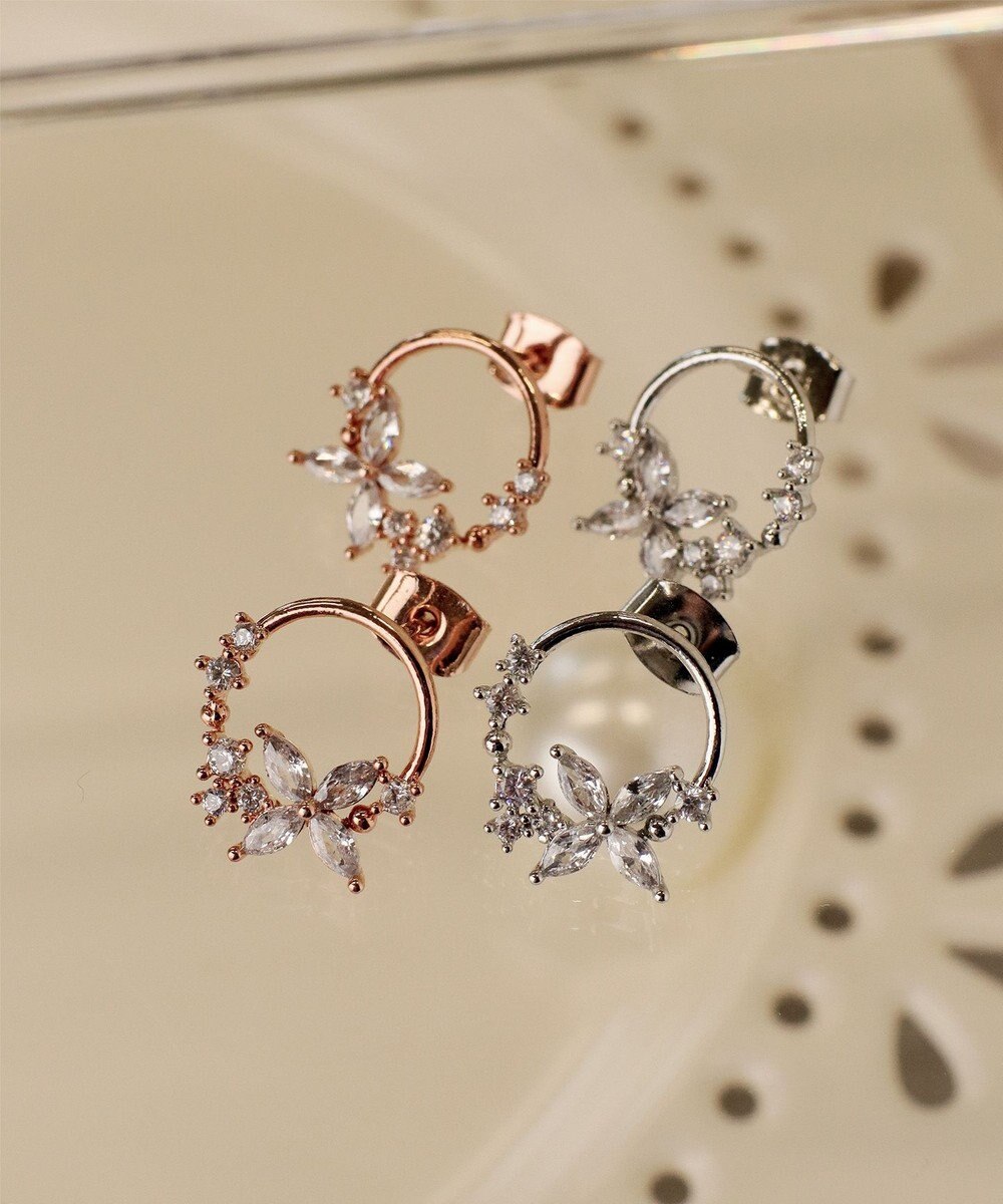 Tiaclasse 【金属アレルギー対応】バタフライサークルピアス 