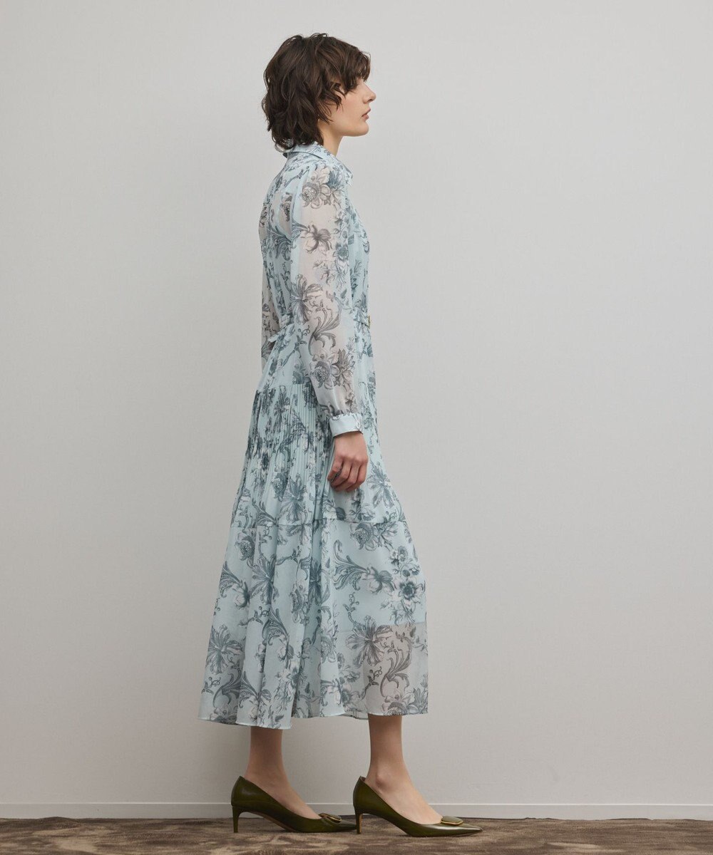 GRACE CONTINENTAL フラワープリントプリーツワンピース 