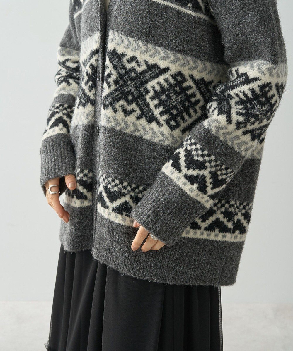 AMERICAN HOLIC ノルディック柄Ｖネックニットカーディガン 