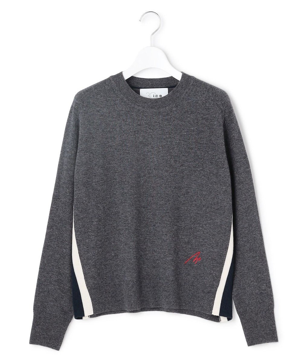 ICB 【30th ANNIVERSARY】 カシミヤブレンド 配色デザインプルオーバー 