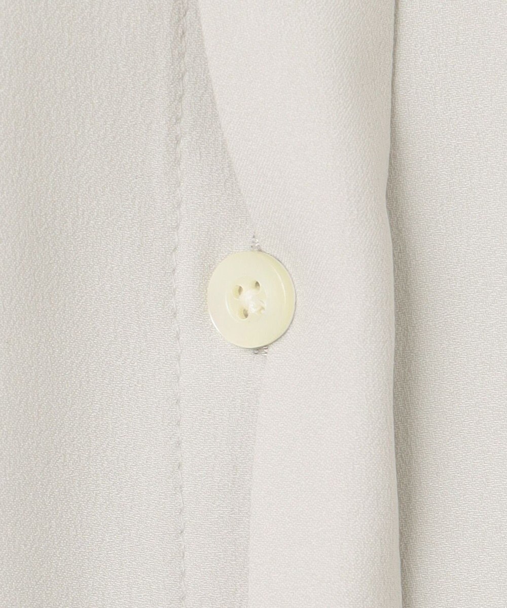 J.PRESS LADIES L 【洗える】ヌーディスバックサテン フリル襟 ブラウス 