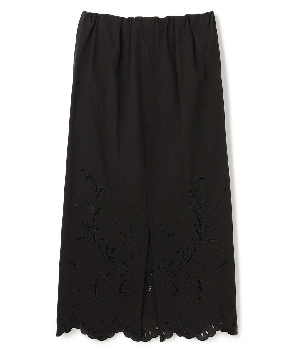 BEIGE， 【洗える】GALLERIA / コットンエンブロイダリーIラインスカート 