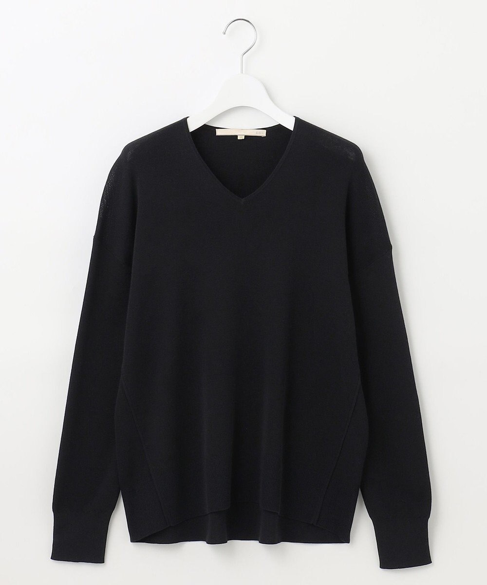 自由区 【XSサイズ～/洗える/セット着用可】ドライコットンハイゲージVネック ニット 
