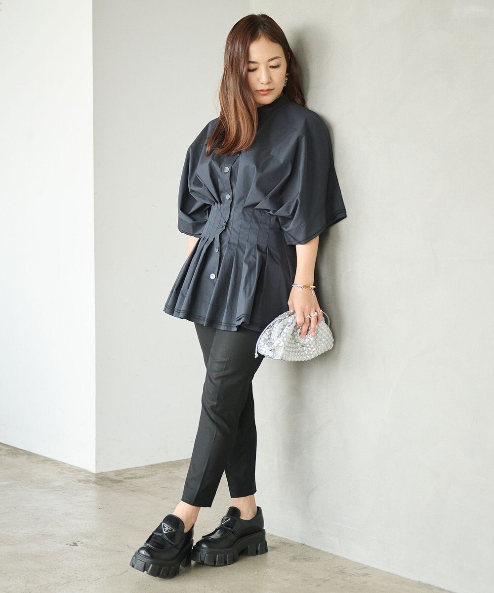 #Newans ナローウエストデザインブラウス 