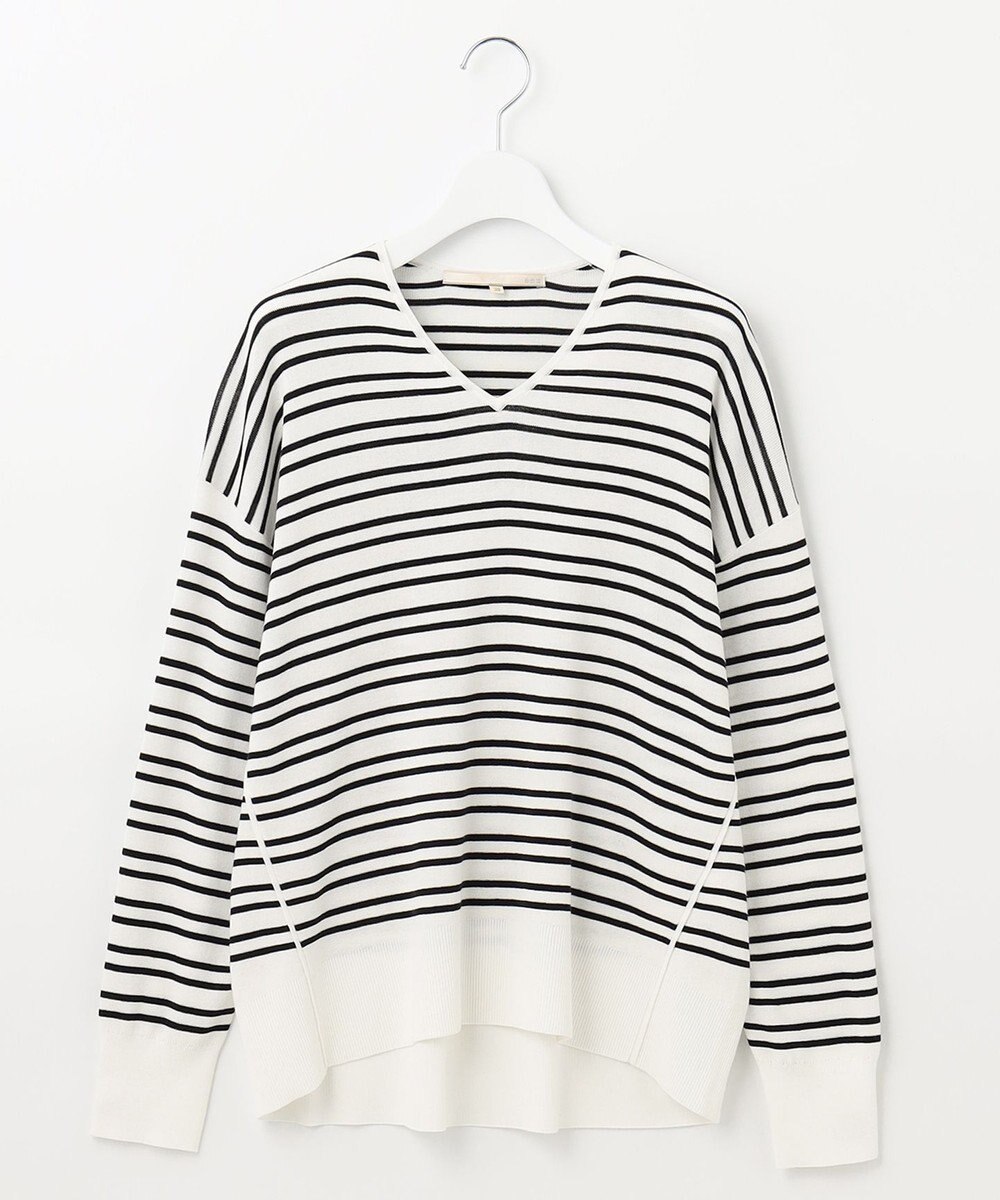 自由区 【XSサイズ～/洗える/セット着用可】ドライコットンハイゲージVネック ニット 