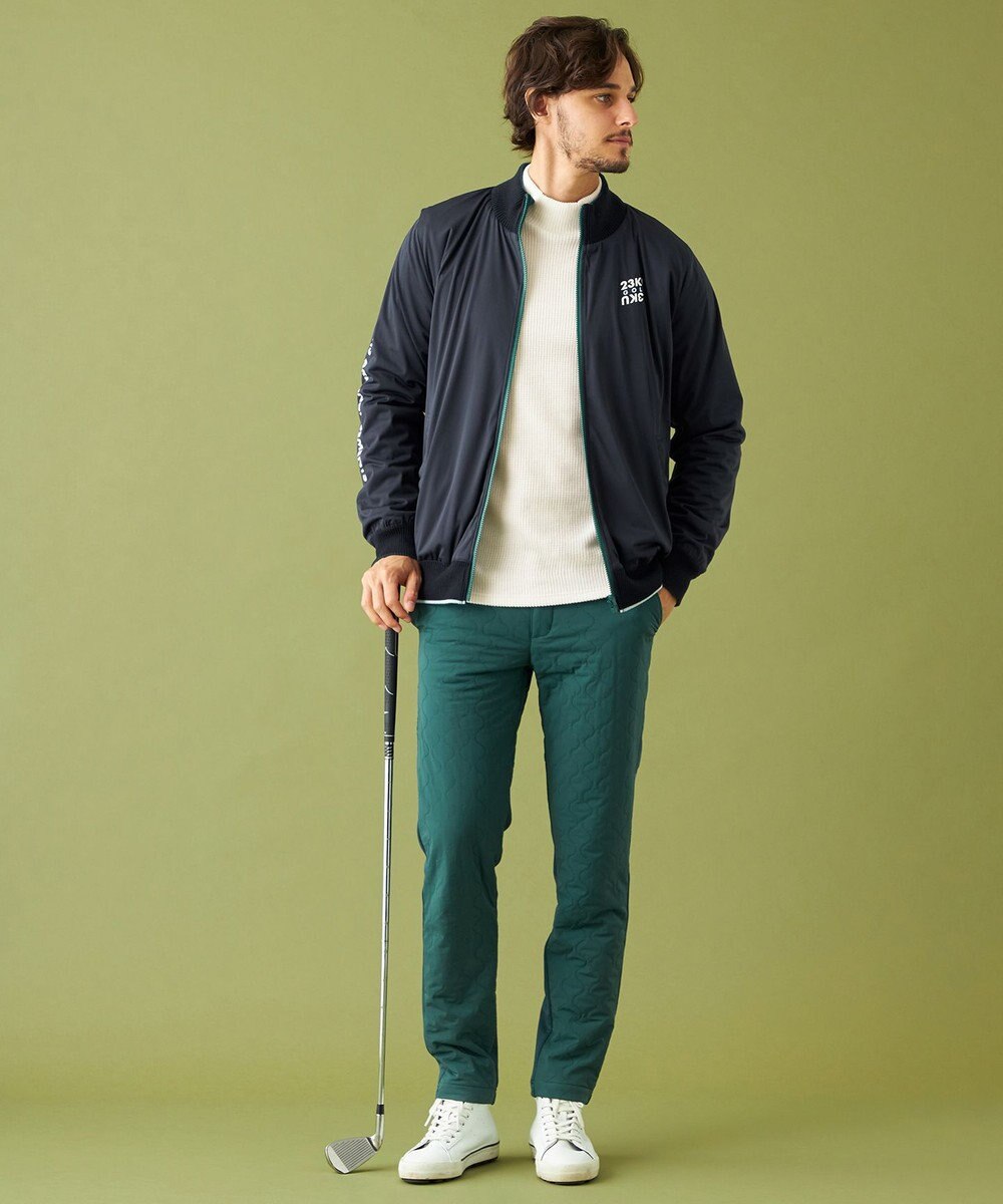 23区GOLF 冬の定番トップス【MEN】【吸湿発熱】グランサーモワッフル モックネックシャツ 