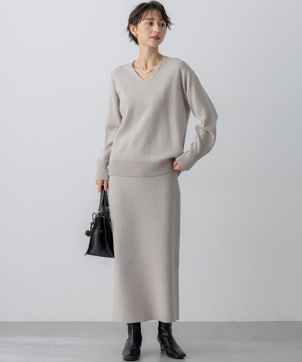 23区 【VERY掲載/洗える】カシミヤブレンド Iライン ニットスカート 
