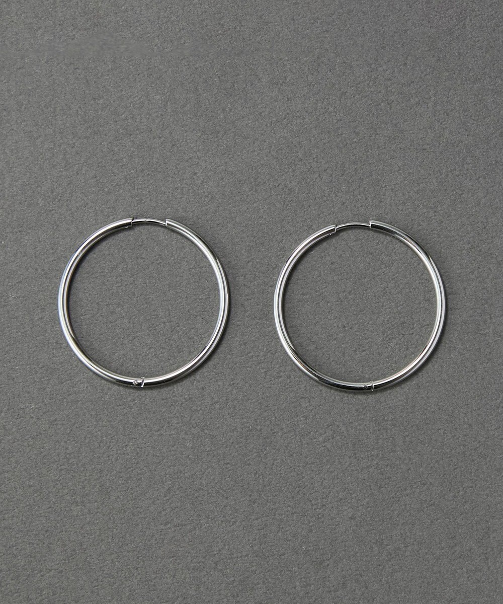 Phoebe 〈金属アレルギー対応〉スキニーラインフープピアス　シルバー　ステンレス 