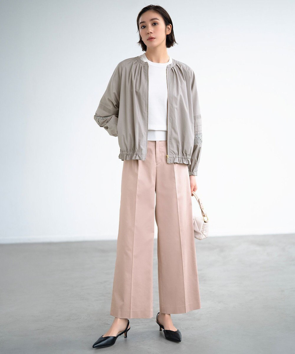 自由区 L 【洗える】エンブロイダリー ブルゾン 