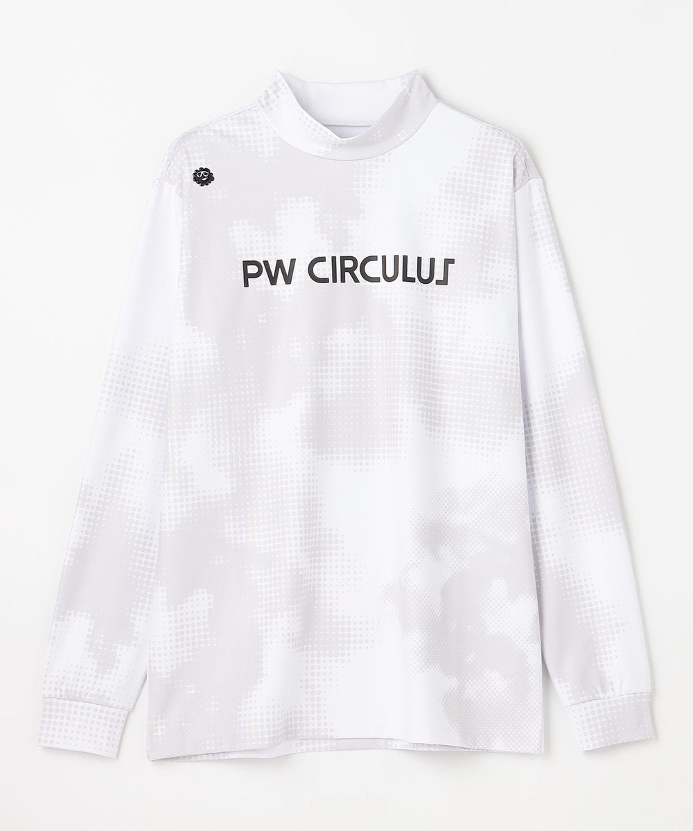 PW CIRCULUS 【裏起毛であたたか】【MEN】Dot camouflage ロングスリーブモックネックT ゴルフ 